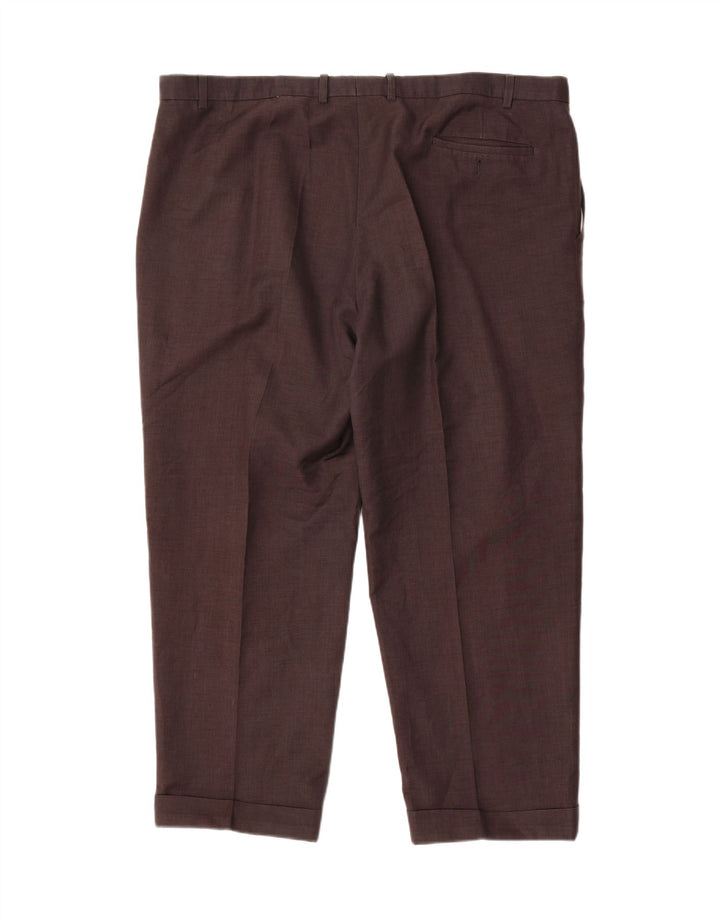 Pantaloni da abito con pegging da uomo Marks & Spencer W44 L29 poliestere grigio
