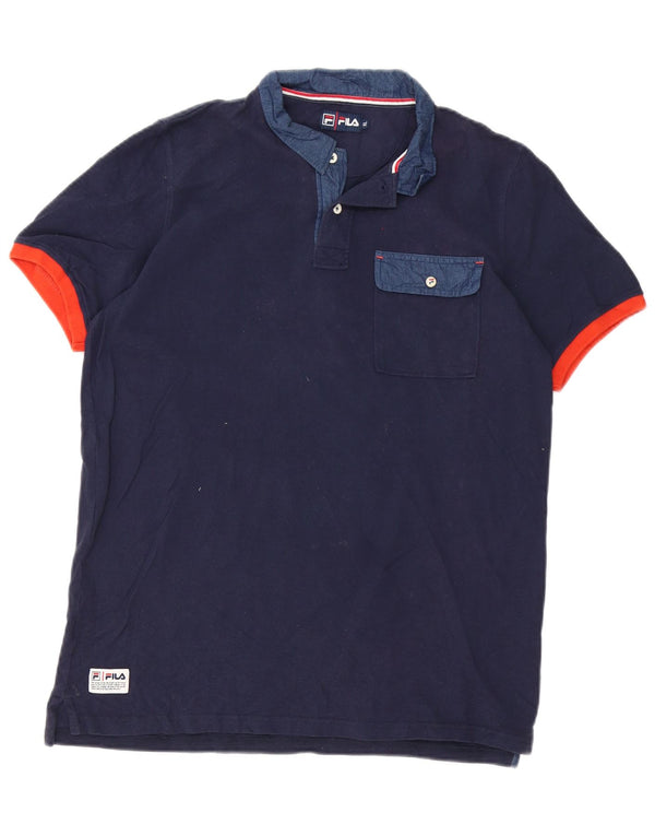 Polo da uomo Fila XL in cotone blu navy