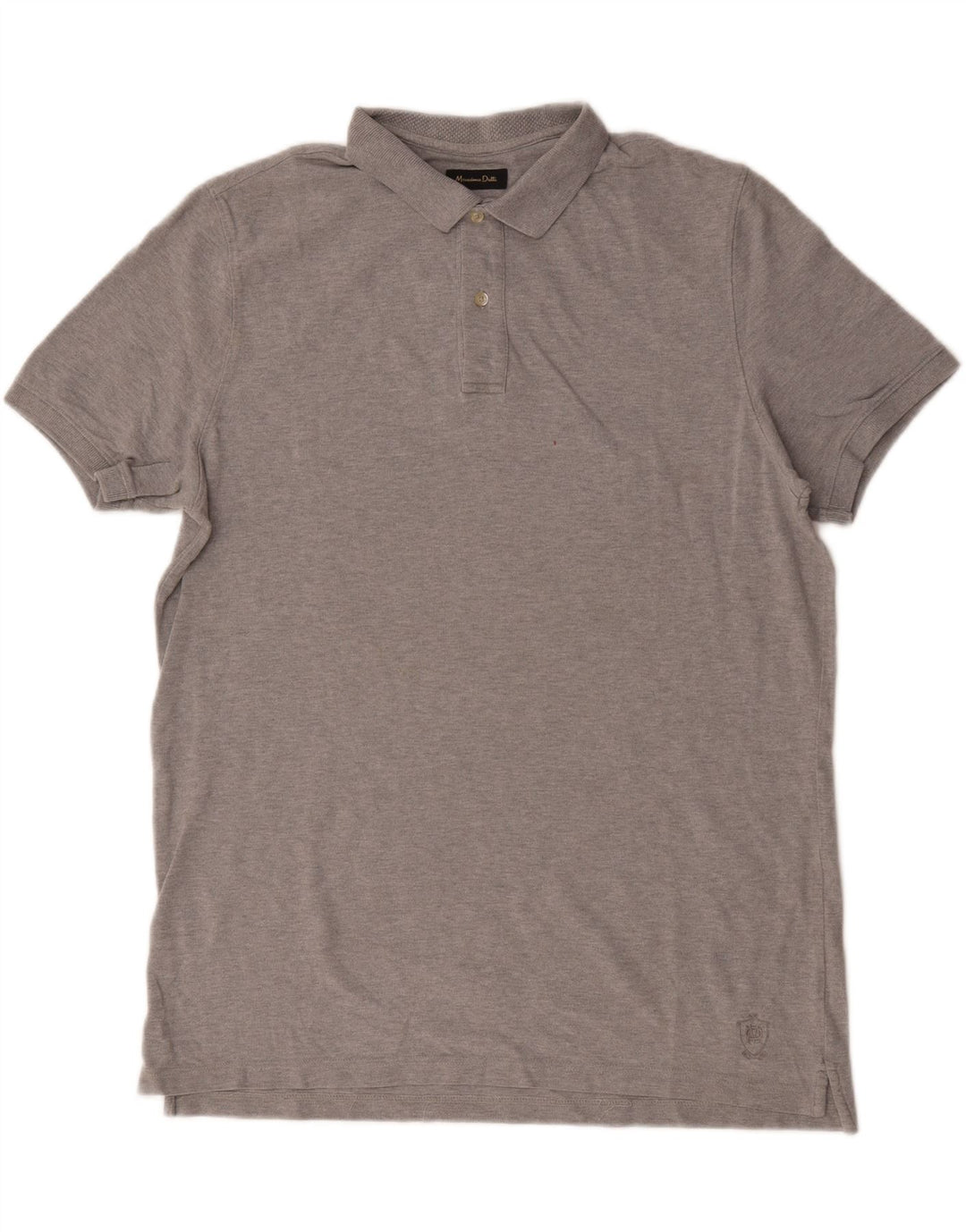 Polo da uomo Massimo Dutti grande in cotone chiazzato grigio