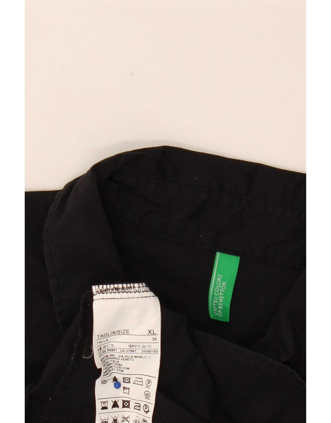 Camicia pullover da donna Benetton UK 18 XL cotone nero