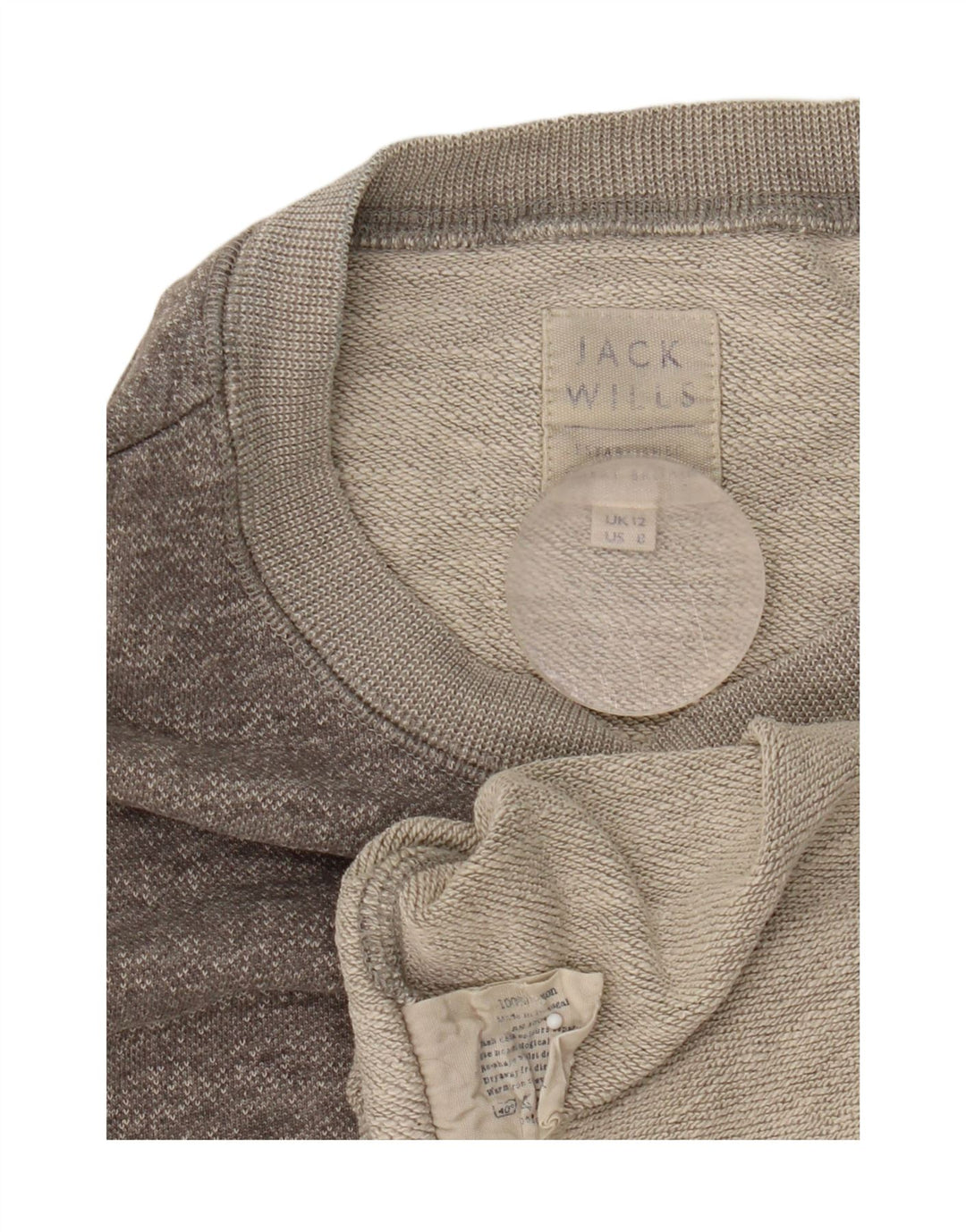 Felpa da donna Jack Wills UK 12 Cotone screziato grigio medio