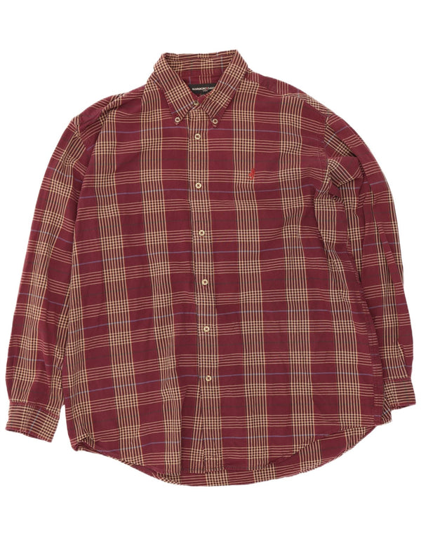 Camicia da uomo Marlboro Classics 2XL Cotone a quadri bordeaux