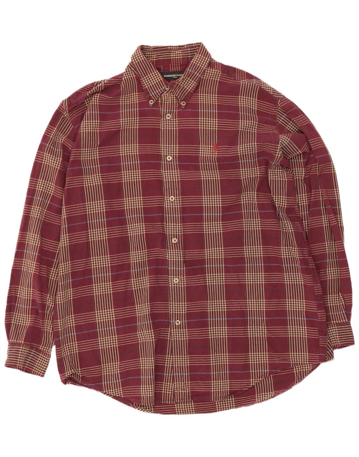 Camicia da uomo Marlboro Classics 2XL Cotone a quadri bordeaux