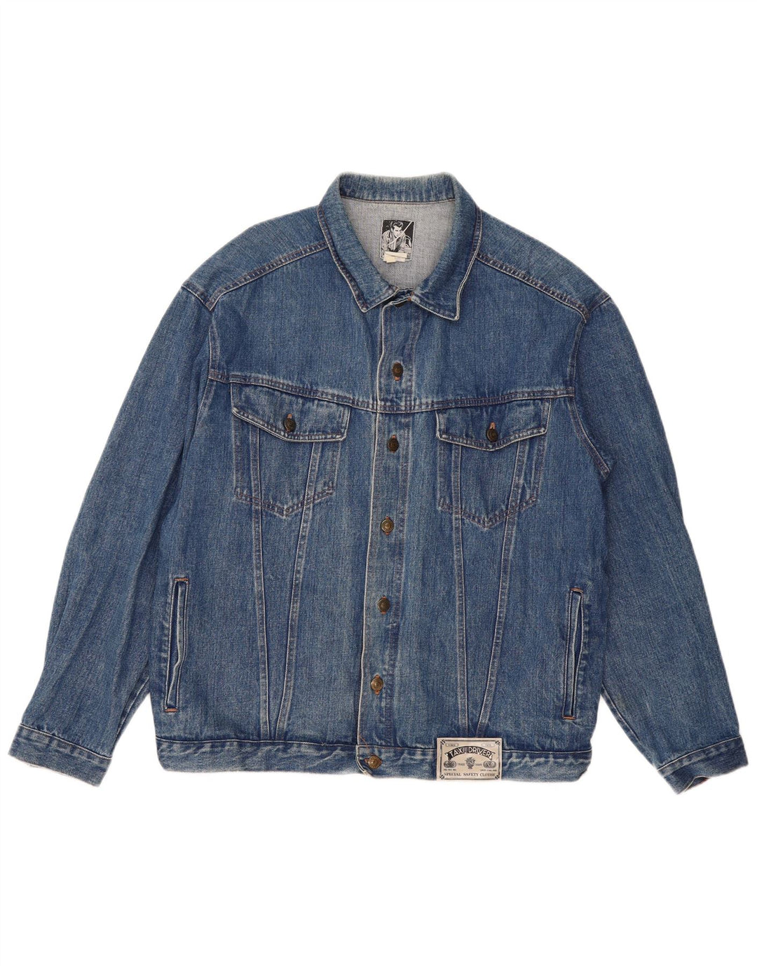 Giacca di jeans da uomo VINTAGE UK 42 XL cotone blu