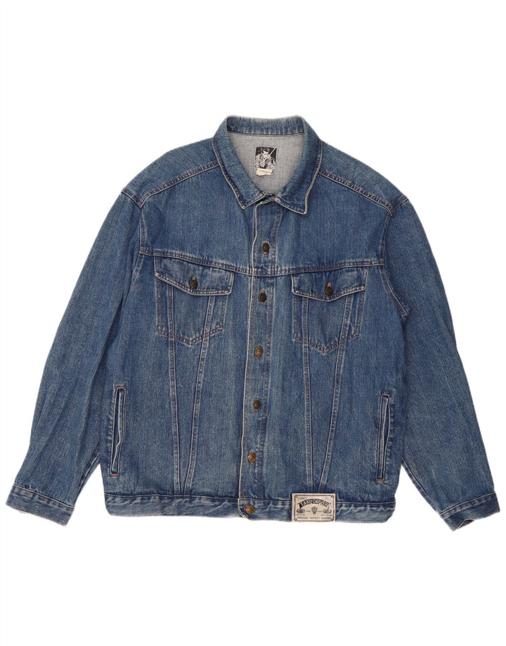 Giacca di jeans da uomo VINTAGE UK 42 XL cotone blu