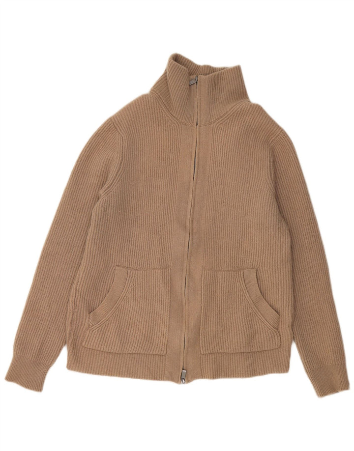 MASSIMO DUTTI Maglione cardigan da donna UK 16 Grande cotone grigio