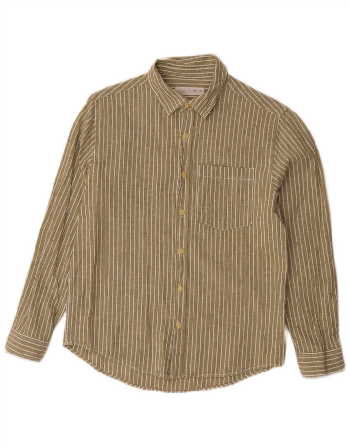 Camicia Zara per ragazzi 11-12 anni Cotone gessato kaki