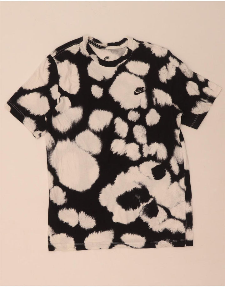 T-shirt da uomo Nike Top media nera in cotone tie-dye