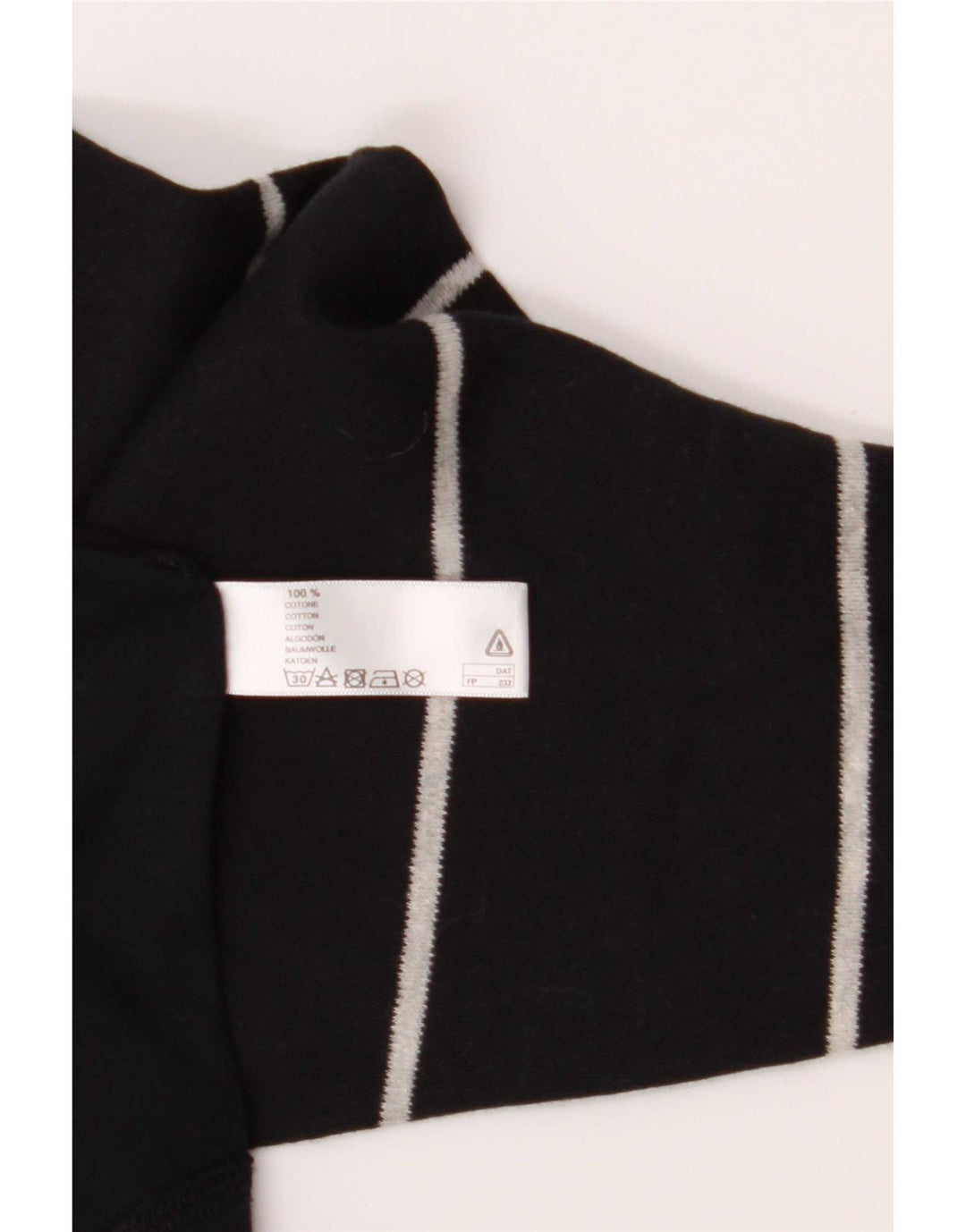 Fila Regular Top da uomo a maniche lunghe in cotone a righe nere medie