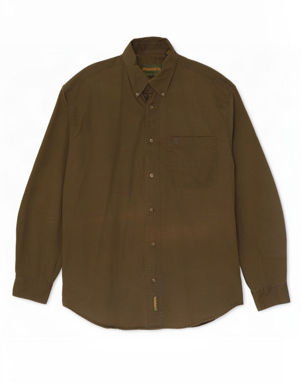 Camicia da uomo Timberland in cotone kaki medio