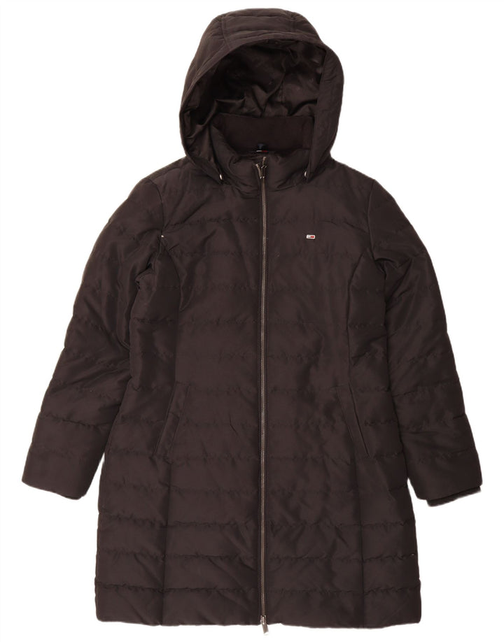 Cappotto imbottito con cappuccio da donna Tommy Hilfiger UK 18 XL poliestere nero