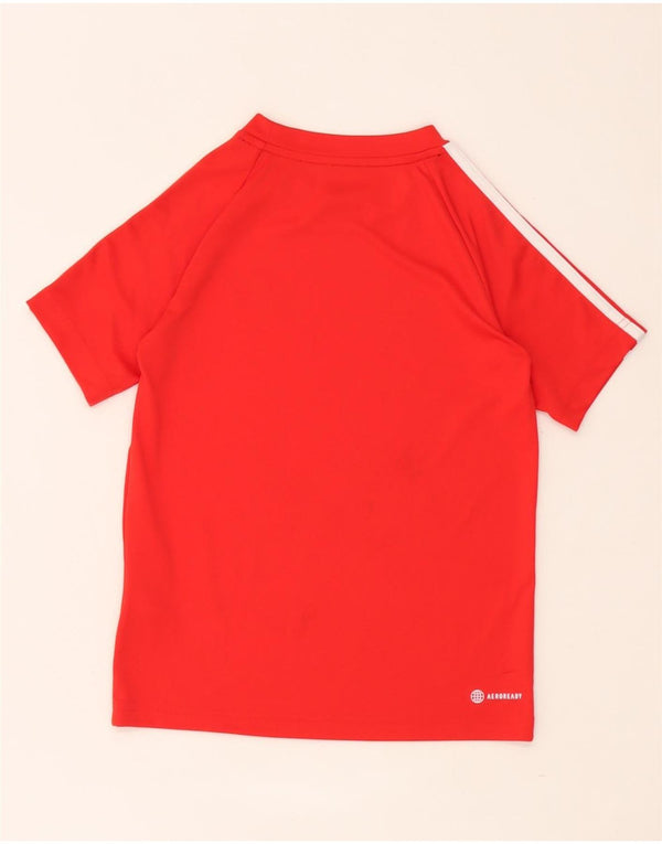 Adidas Boys Aeroready T-Shirt Top 9-10 Years Red Polyester