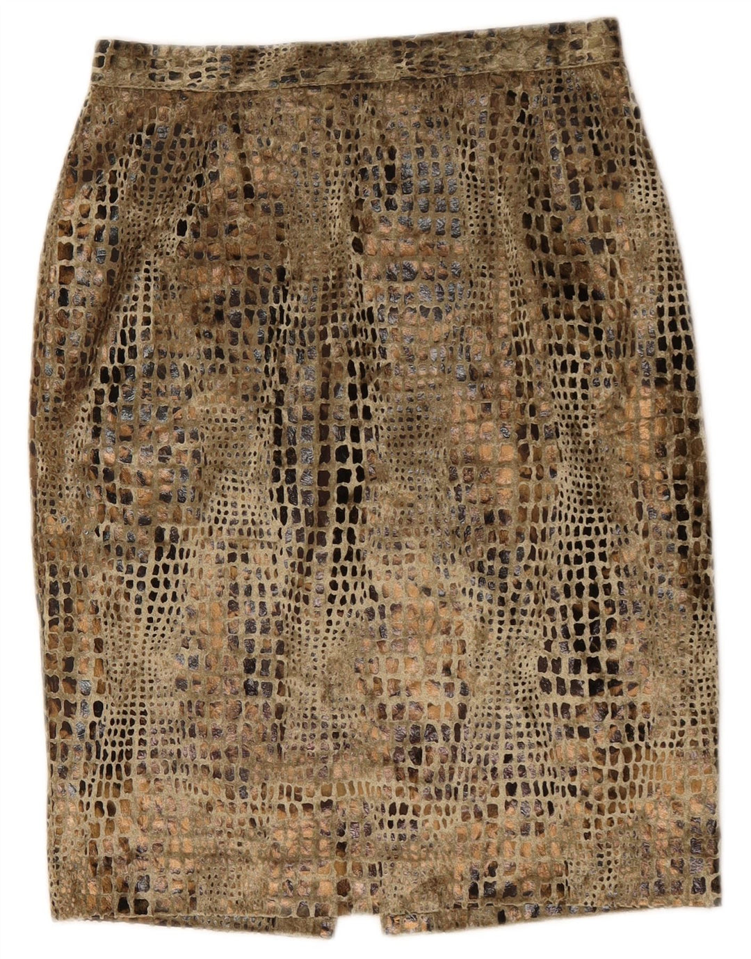 Gonna a tubino vintage da donna W26 piccola stampa animalier beige
