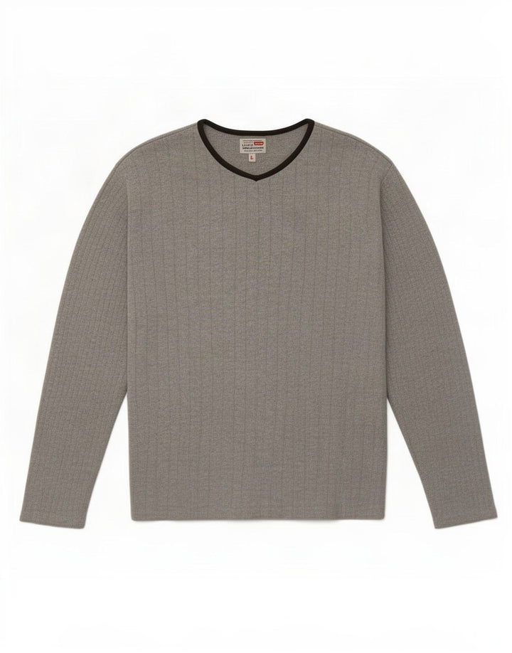 Levi's Uomo Maglione con scollo a V Maglione grande in cotone grigio