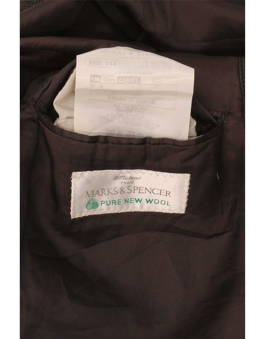 Giacca blazer da uomo Marks & Spencer UK 40 gessato grigio medio