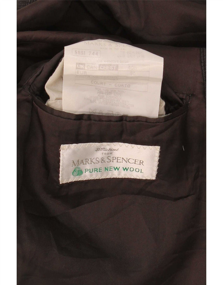 Giacca blazer da uomo Marks & Spencer UK 40 gessato grigio medio