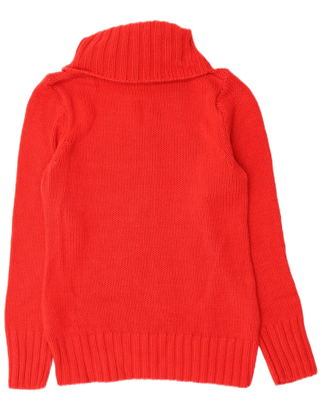 Maglione maglione vintage da donna con collo alto UK 12 lana rossa media