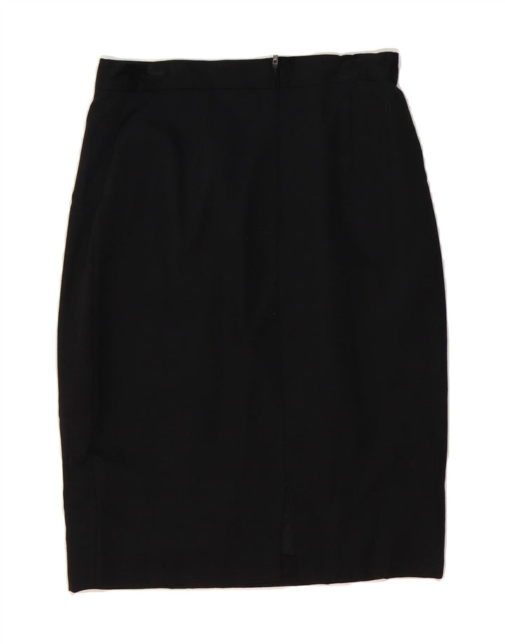 VINTAGE Womens Pencil Skirt IT 46 Large W30  Black Virgin Wool Vintage Vintage and Second-Hand Vintage from Messina Hembry 