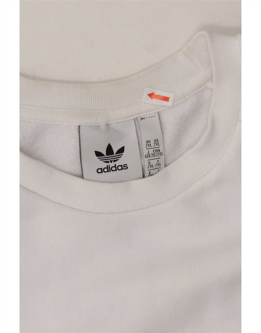 ADIDAS Mens Sweatshirt Jumper 2XL White Cotton Vintage Adidas and Second-Hand Adidas from Messina Hembry 