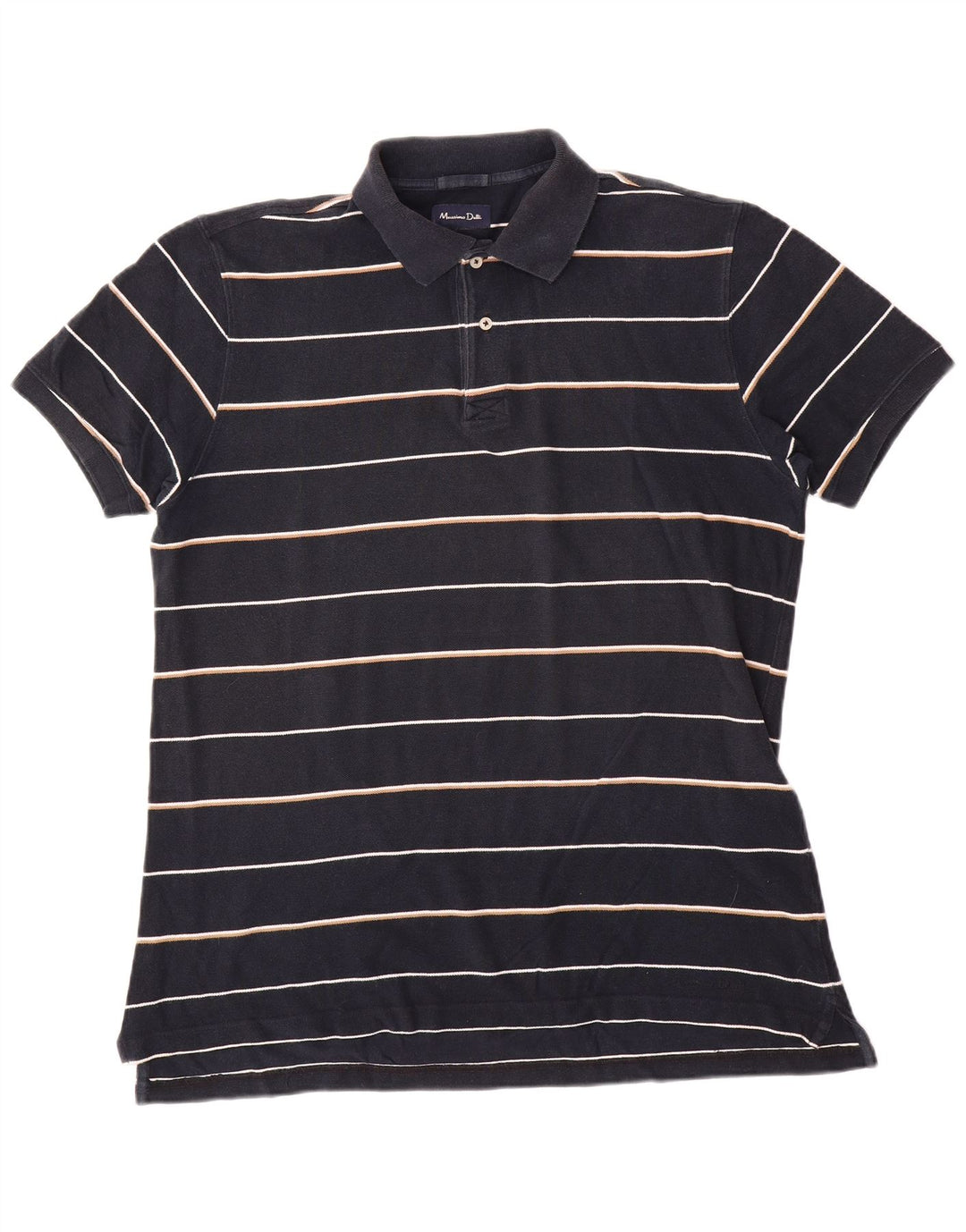 Polo da uomo Massimo Dutti a righe grandi blu navy