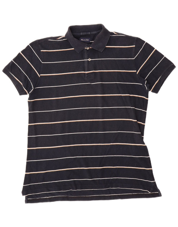 Polo da uomo Massimo Dutti a righe grandi blu navy