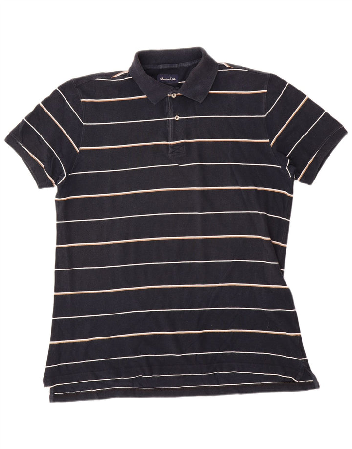 Polo da uomo Massimo Dutti a righe grandi blu navy