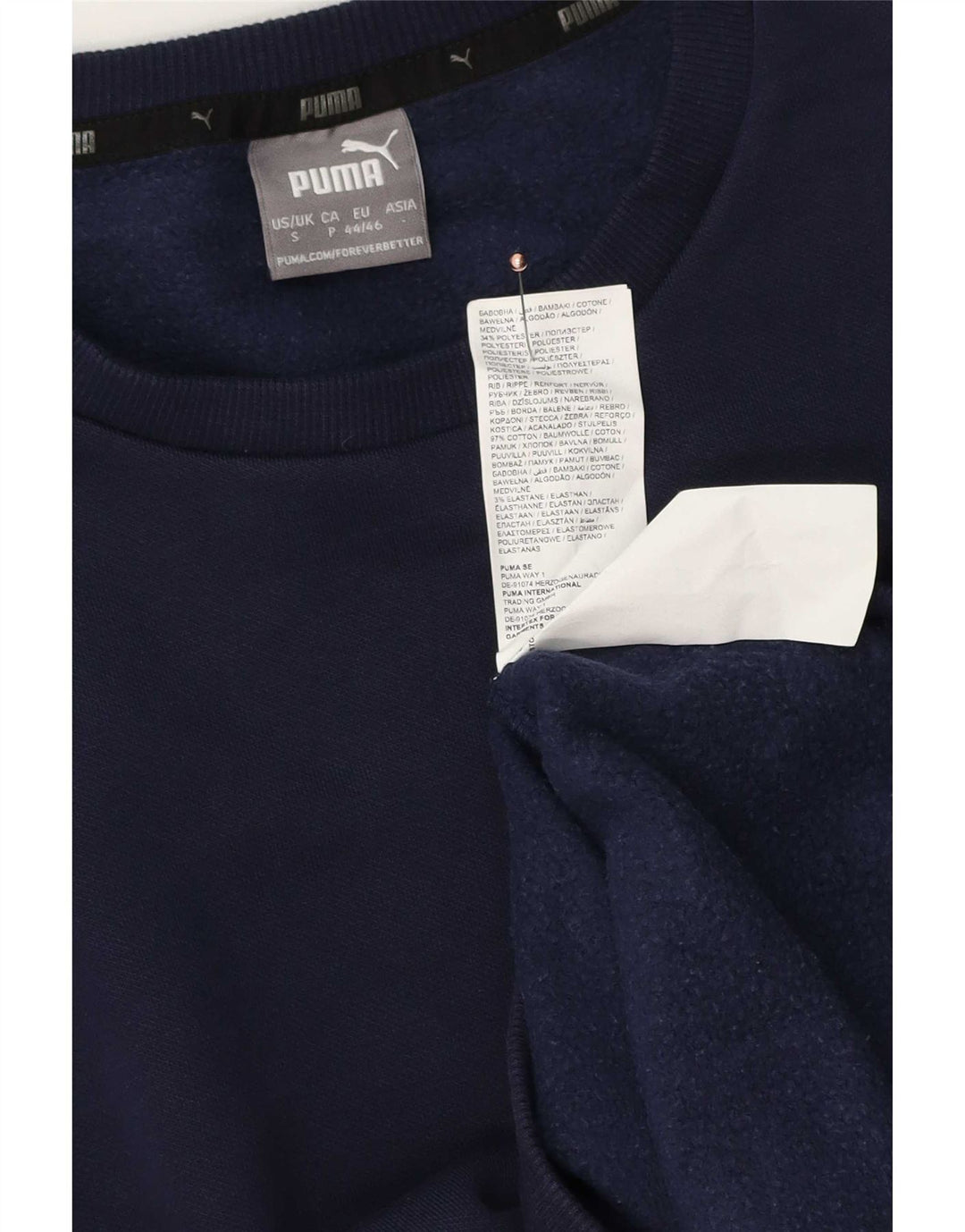 Felpa da uomo Puma Maglione piccolo blu navy in cotone