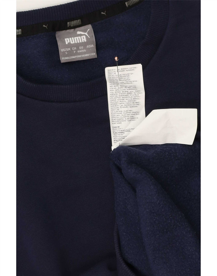 Felpa da uomo Puma Maglione piccolo blu navy in cotone