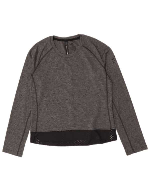 Adidas Maglia a maniche lunghe da donna UK 4/6 XS Poliestere color block grigio