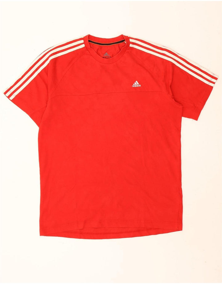 T-shirt Adidas Climalite da uomo grande in cotone rosso