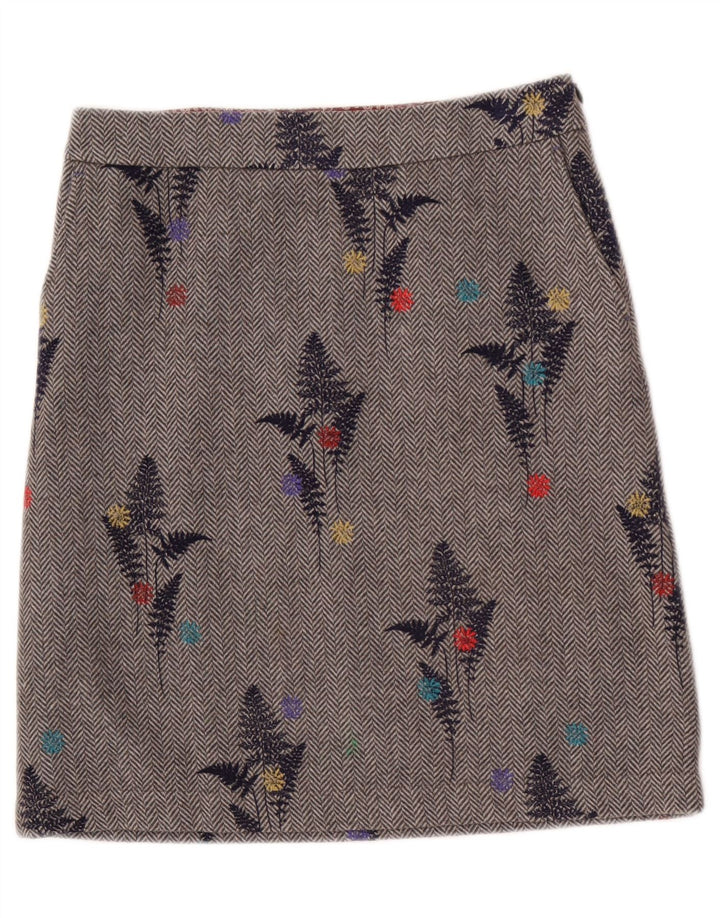 Gonna a trapezio da donna White Stuff UK 8 piccola W30 poliestere floreale grigio