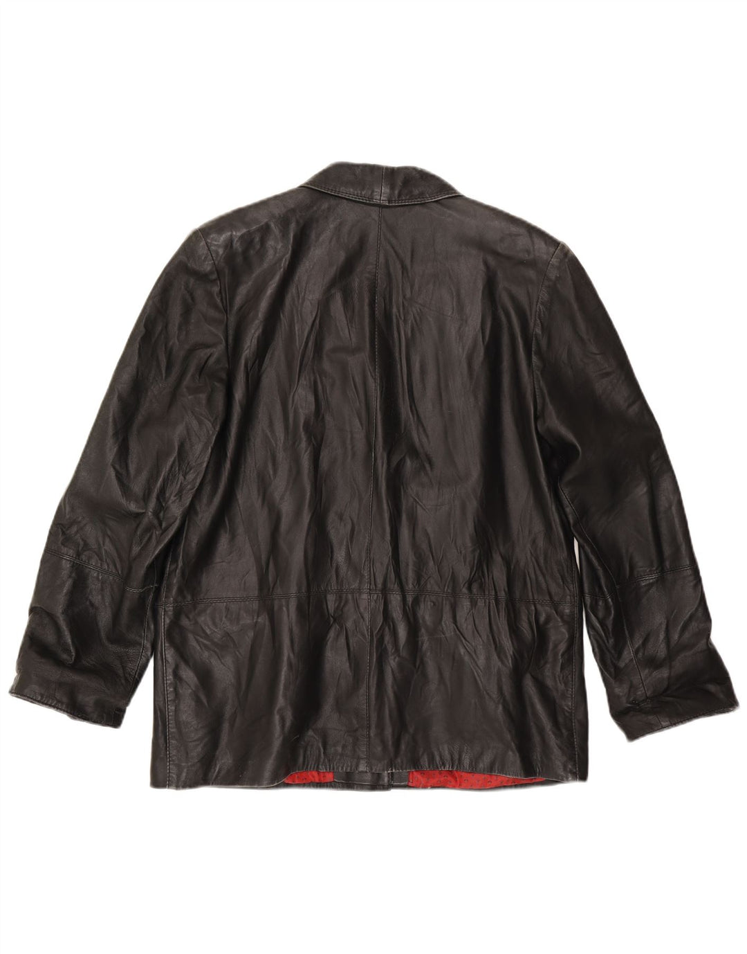 Giacca in pelle vintage da donna IT 50 XL in pelle nera
