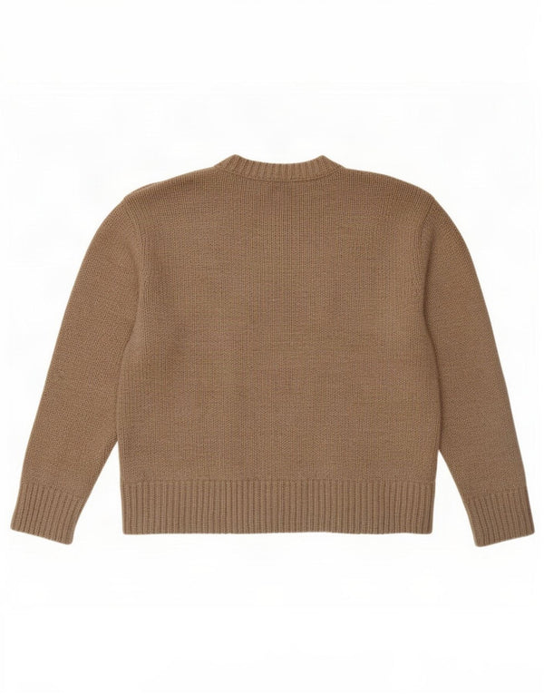 Maglione maglione girocollo oversize da donna Zara UK 10 piccolo poliestere marrone