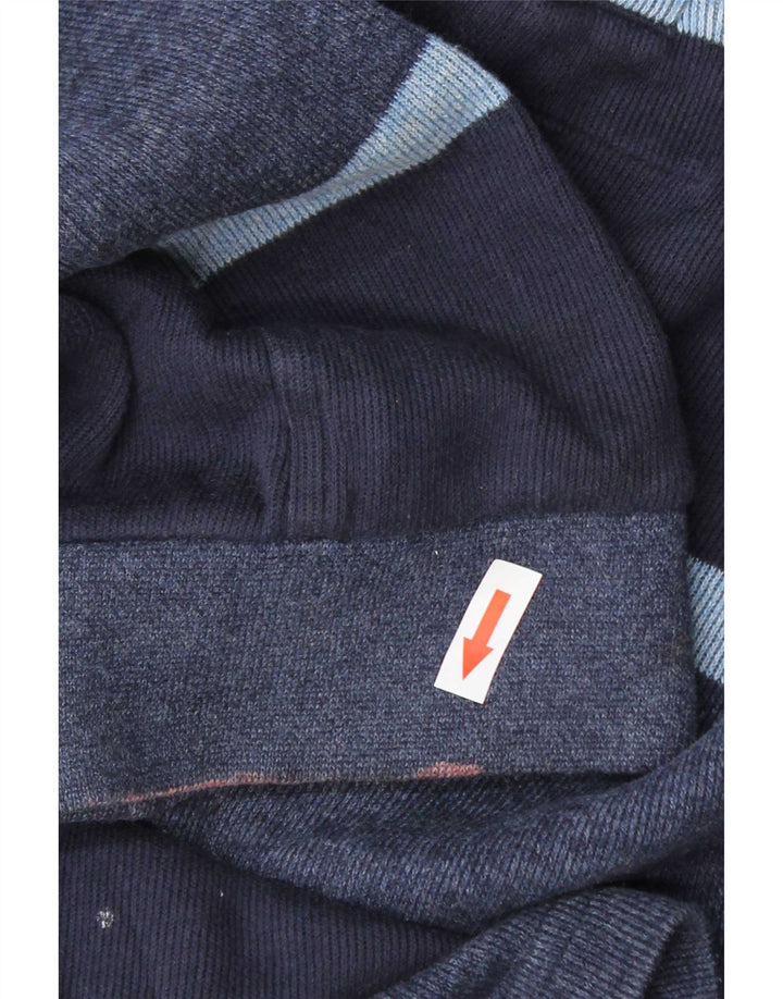Polo da rugby da uomo a maniche lunghe Marks & Spencer a righe blu navy medie
