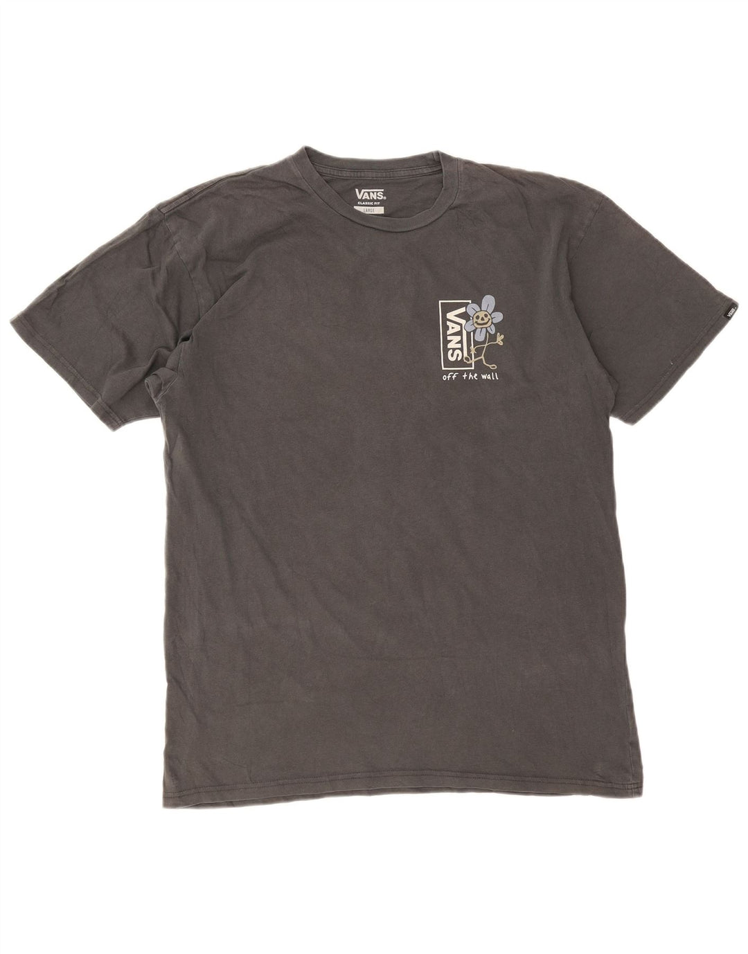 T-shirt grafica da uomo con vestibilità classica Vans, taglia grande, in cotone grigio