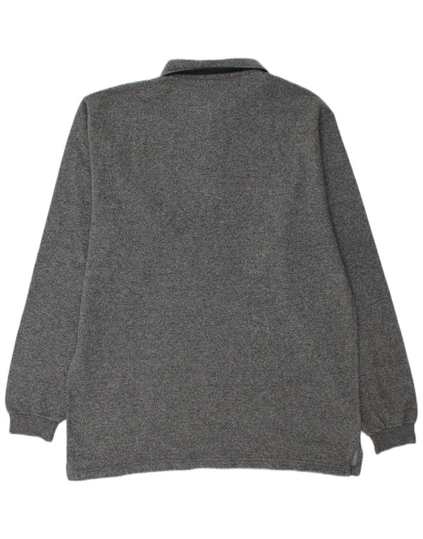 Polo da uomo a maniche lunghe Champion Large in cotone grigio