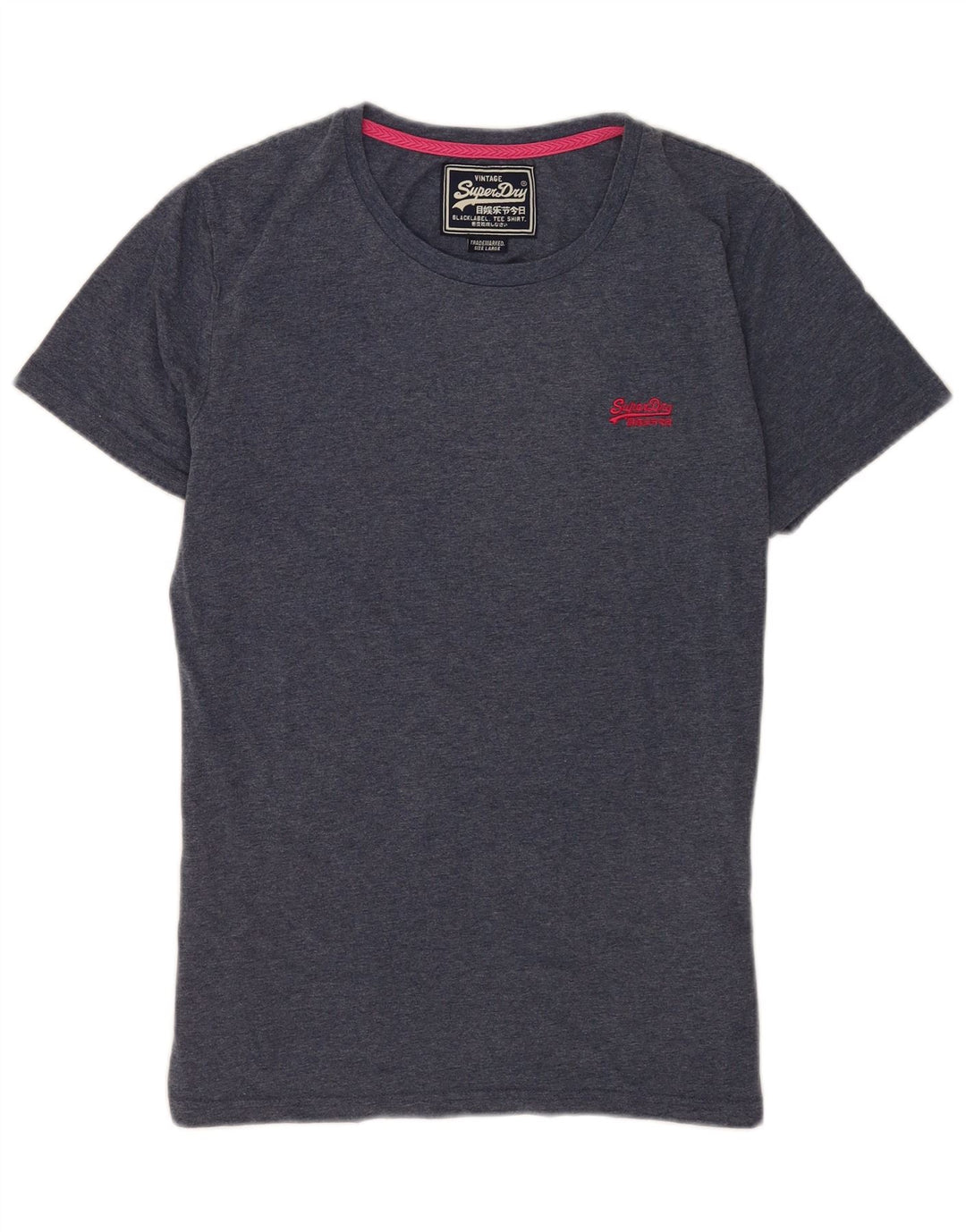 T-shirt da uomo Superdry Top Large in cotone blu