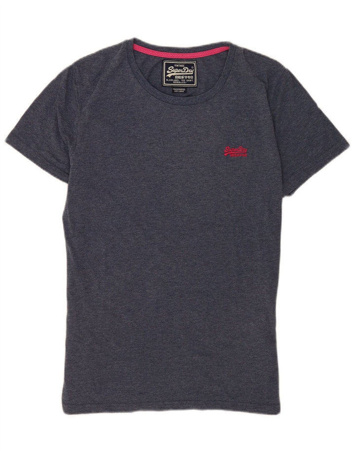 T-shirt da uomo Superdry Top Large in cotone blu