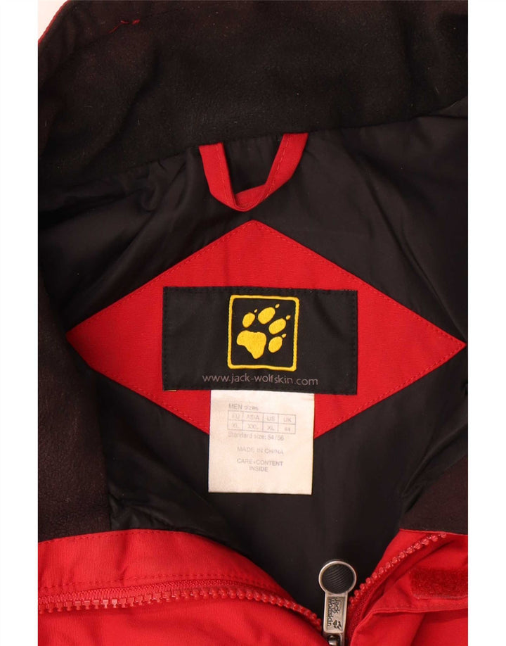Giacca a vento da uomo Jack Wolfskin UK 44 XL Poliammide color block rosso