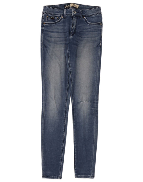 Jeans Jeggings Superdry Donna Alexa Distressed W28 L30 Cotone Blu