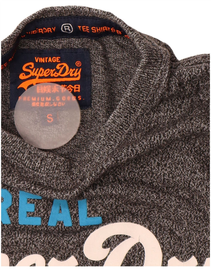 T-shirt grafica da uomo SUPERDRY Top piccolo in cotone grigio