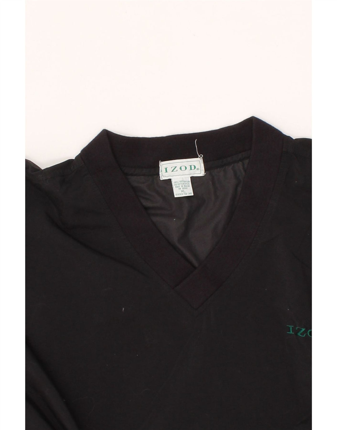 IZOD Mens Pullover Tracksuit Top Jacket XL Black Nylon Vintage Izod and Second-Hand Izod from Messina Hembry 