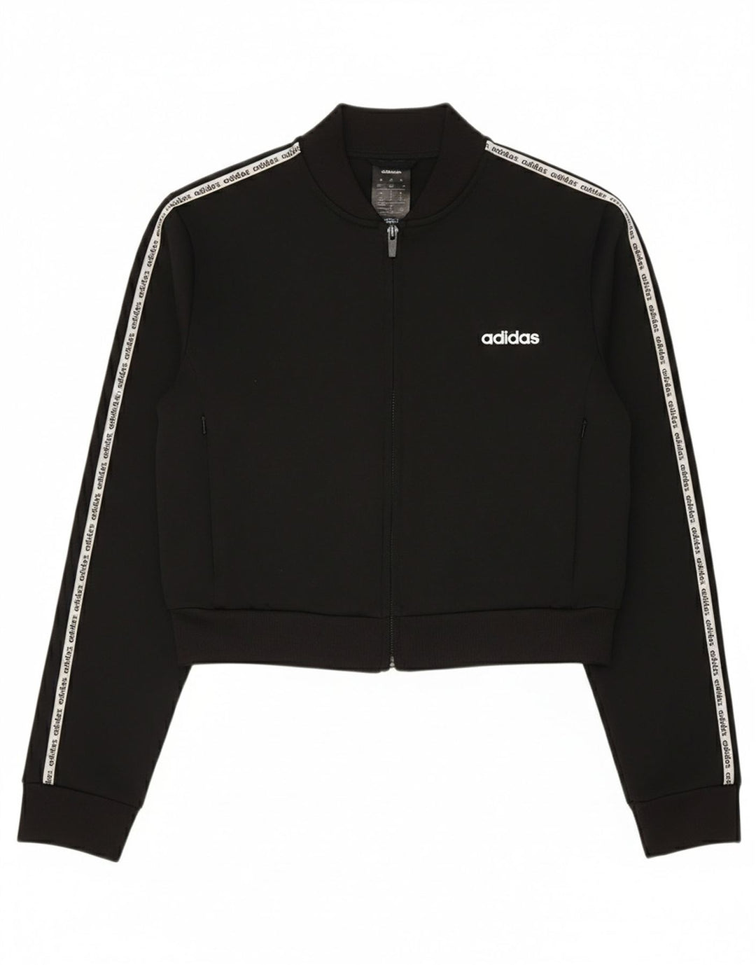 Giacca da ginnastica Adidas Climalite Crop da donna UK 12/14 Medio Nero