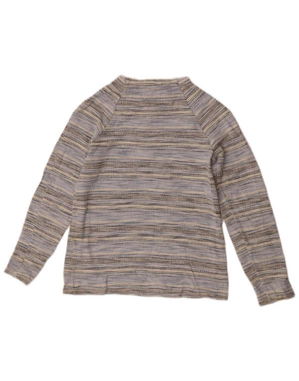 Top da donna a maniche lunghe Oasis UK 10 piccolo cotone a righe blu