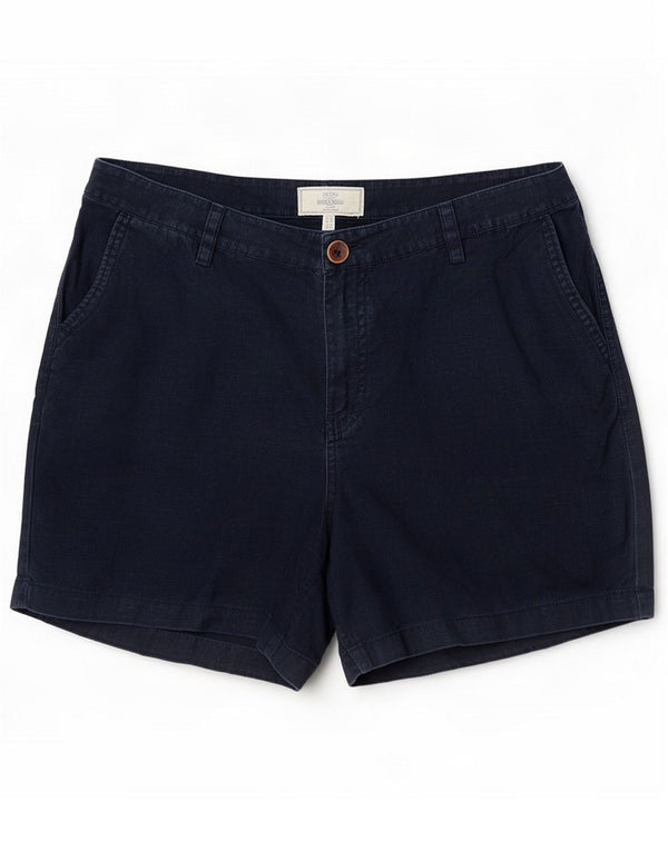 Pantaloncini chino da donna Fat Face UK 14 Large W34 Navy Blue Linen