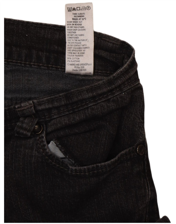 Jeans Bootcut da donna Marks & Spencer UK 10 piccoli W27 L29 cotone nero