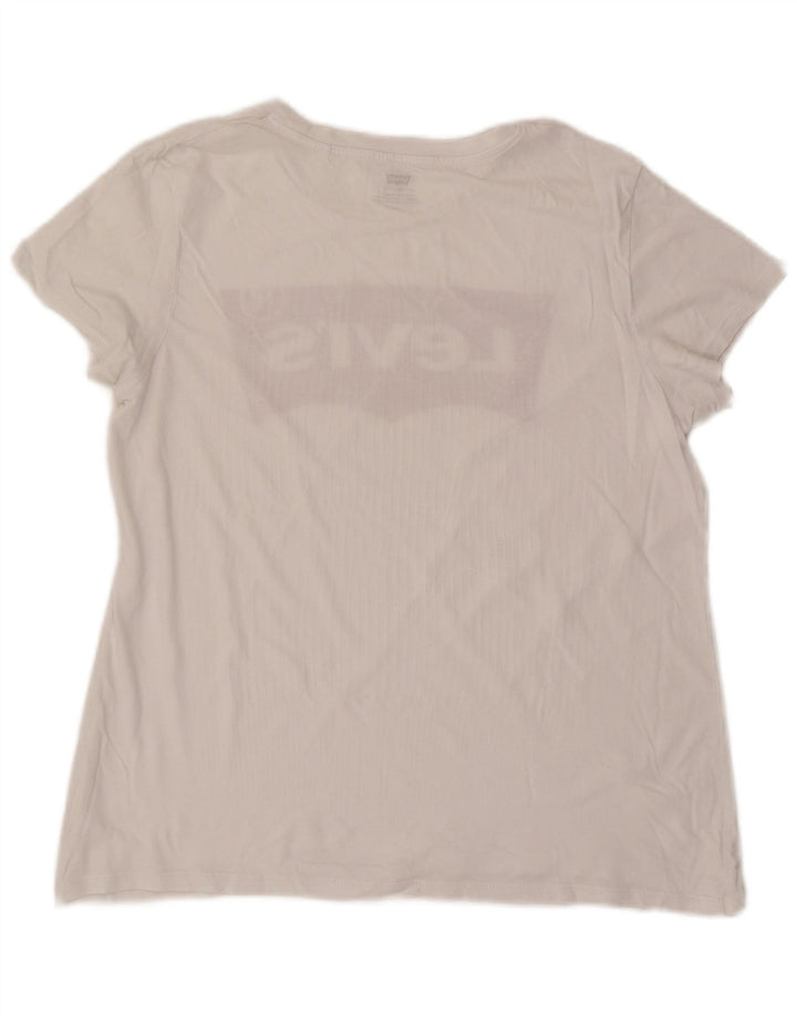 T-shirt grafica da donna Levi's Top UK 16 grande bianca