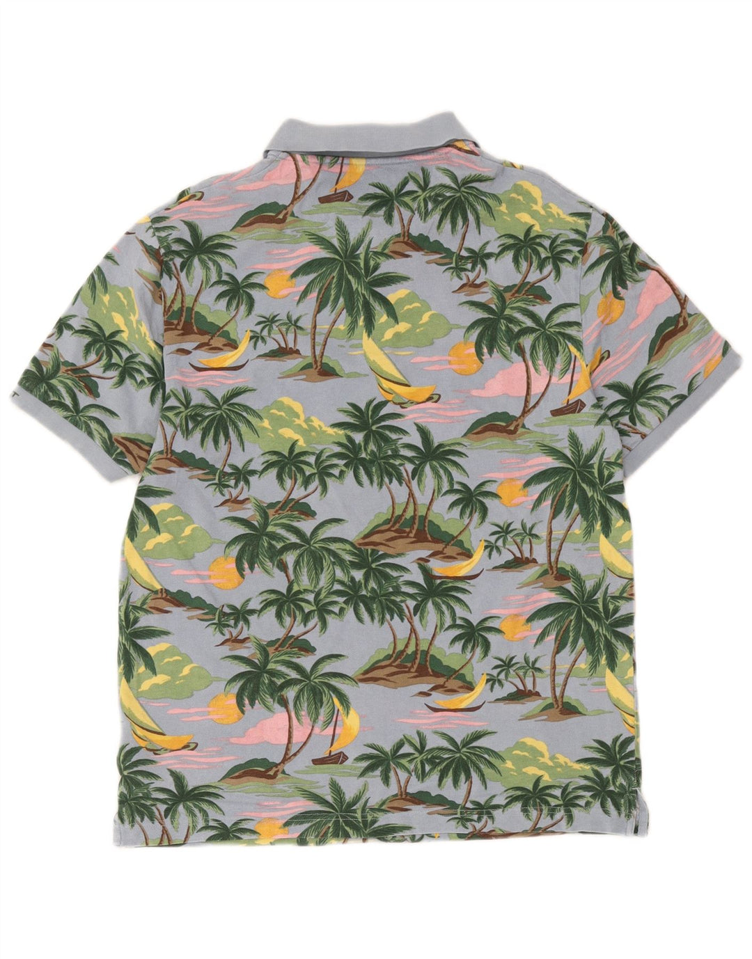 Polo hawaiana da uomo Gant in cotone blu medio