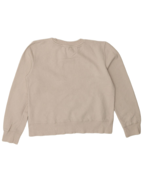 Felpa da donna Zara UK 10 piccola in cotone bianco sporco