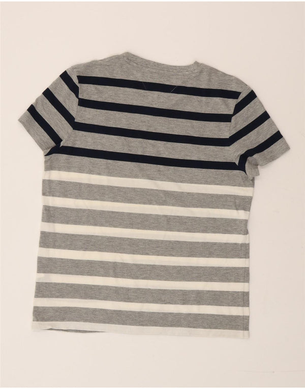 Tommy Hilfiger Mens T-Shirt Top Small Grey Striped Cotton